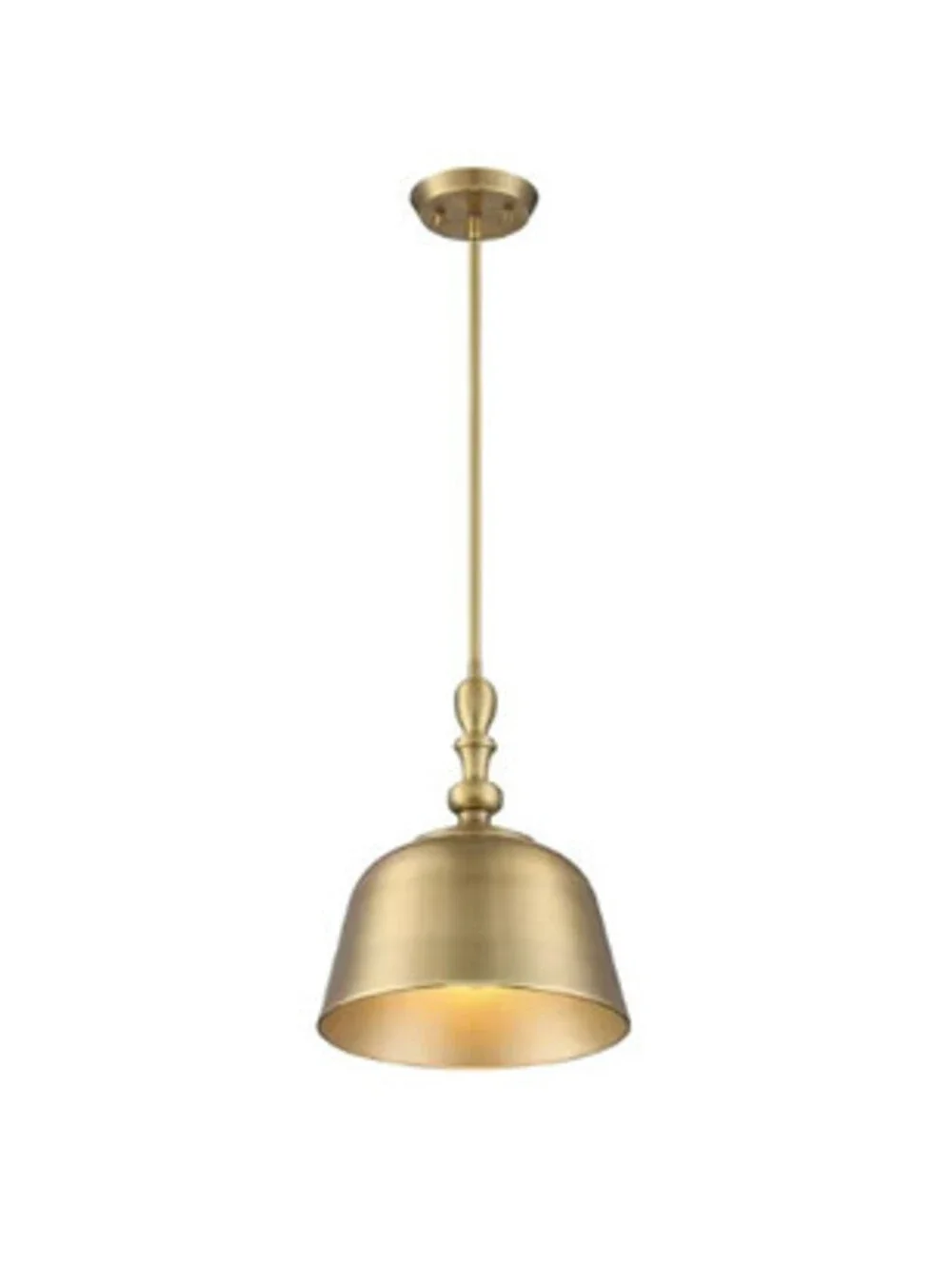 Savoy House 1 -Light Warm Brass Transitional Metal Bell Medium Hanging Pendant